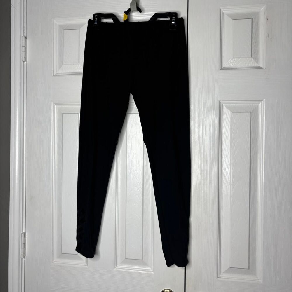 No Boundaries Women’s Black Leggings Lattice Ankle Detail Size M 7–9
